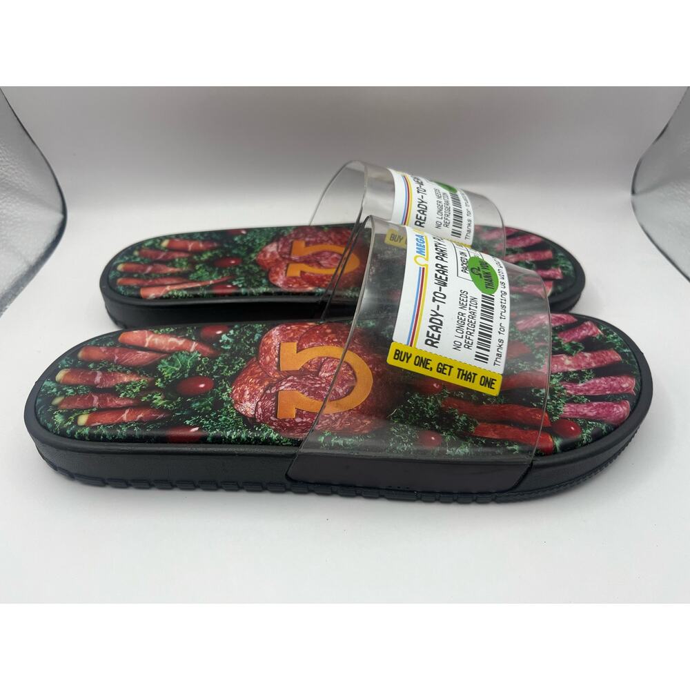 Meow Wolf Omega Mart Party Platter Slides Mens Womens Ready to Wear Slippers New